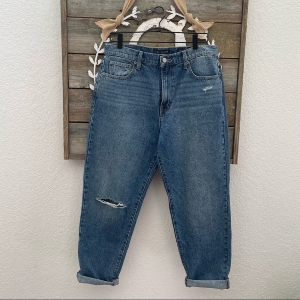 Lucky Brand Drew Mom jeans high rise‎ distressed 12 31 ankle